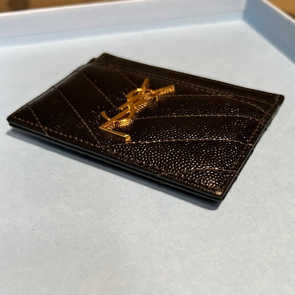 YSL | Saint Laurent Card Case | YSL Wallet Accessory | Designer Leather Wallet - Picture 10 of 12